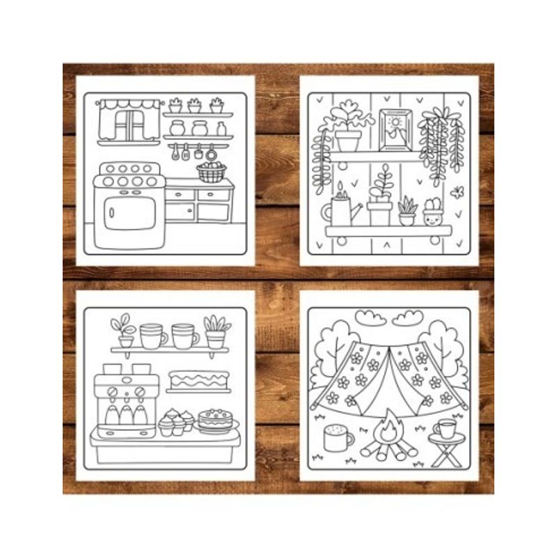 Carti si Birotica - Carti - Carti pentru copii - Carti de colorat - Carte de colorat antistres , 50 de ilustratii Cozy Hygge, 106 pagini, A5 - Infinity.ro