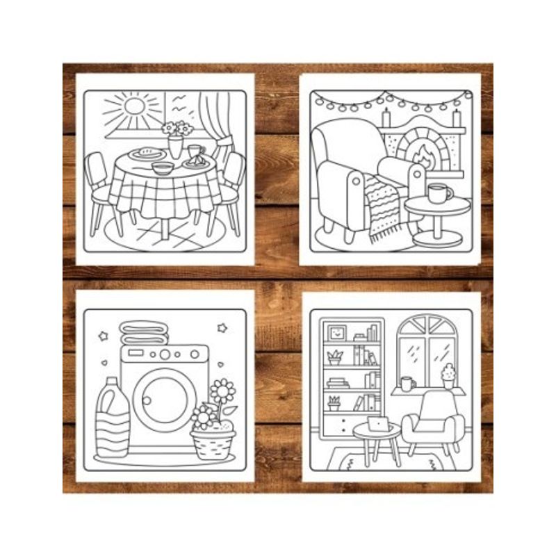 Carti si Birotica - Carti - Carti pentru copii - Carti de colorat - Carte de colorat antistres , 50 de ilustratii Cozy Hygge, 106 pagini, A5 - Infinity.ro