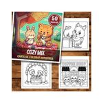 Carti si Birotica - Carti - Carti pentru copii - Carti de colorat - Carte de colorat antistres , 50 de ilustratii Cozy Mix, 106 pagini, A5 - Infinity.ro
