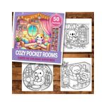 Carti si Birotica - Carti - Carti pentru copii - Carti de colorat - Carte de colorat antistres , 50 de ilustratii Cozy Pocket Rooms, 106 pagini, A5 - Infinity.ro