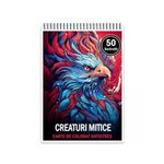 Carti si Birotica - Carti - Carti pentru copii - Carti de colorat - Carte de colorat antistres , 50 de ilustratii Creaturi Mitice, 106 pagini, A5 - Infinity.ro