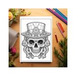 Carti si Birotica - Carti - Carti pentru copii - Carti de colorat - Carte de colorat antistres , 50 de ilustratii Cranii Steampunk, 106 pagini, A5 - Infinity.ro