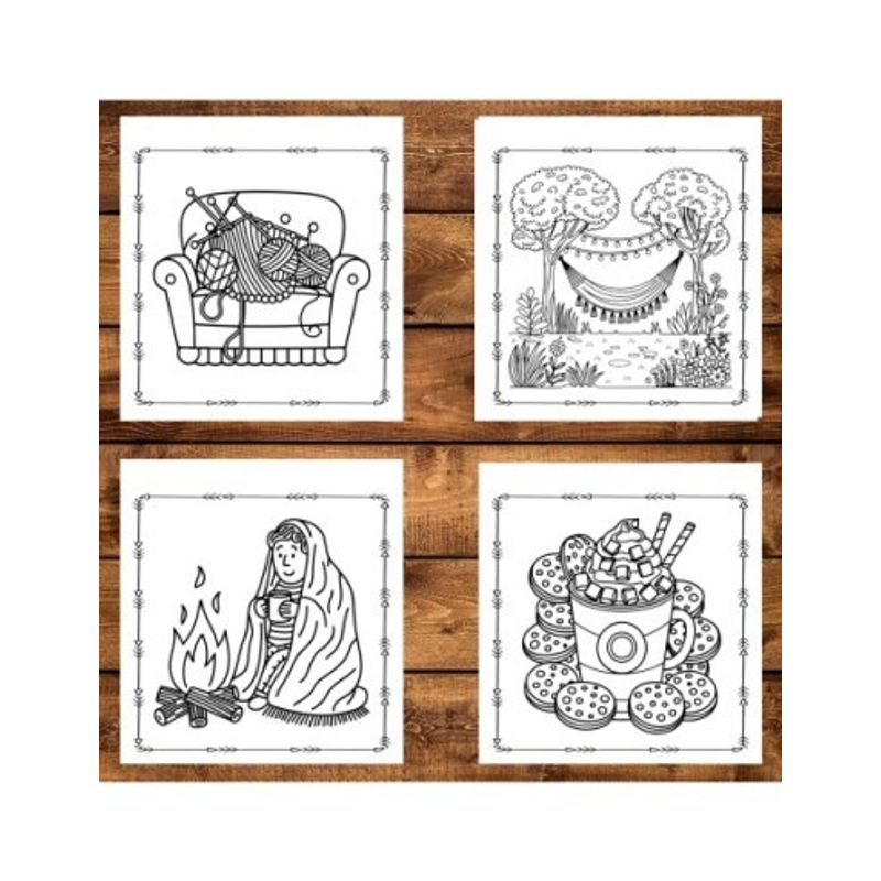 Carti si Birotica - Carti - Carti pentru copii - Carti de colorat - Carte de colorat antistres , 50 de ilustratii Cozy Winter - Volumul IV, 106 pagini, A5 - Infinity.ro