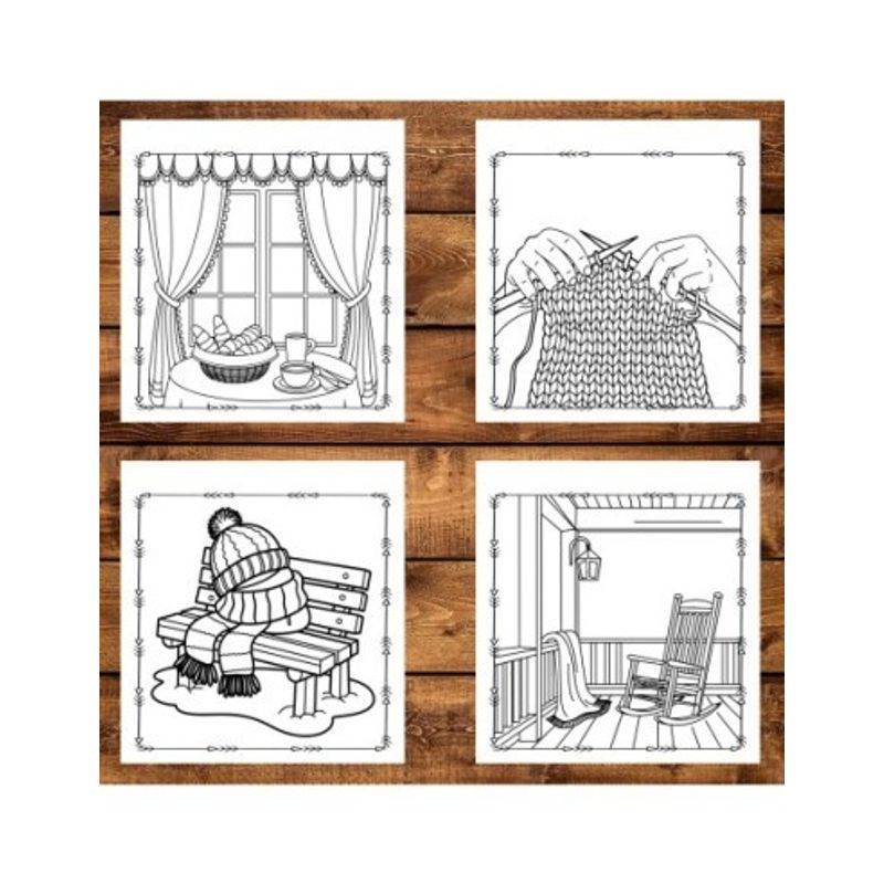 Carti si Birotica - Carti - Carti pentru copii - Carti de colorat - Carte de colorat antistres , 50 de ilustratii Cozy Winter - Volumul IV, 106 pagini, A5 - Infinity.ro