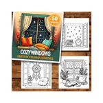 Carti si Birotica - Carti - Carti pentru copii - Carti de colorat - Carte de colorat antistres , 50 de ilustratii Cozy Windows, 106 pagini, A5 - Infinity.ro