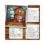 Carti si Birotica - Carti - Carti pentru copii - Carti de colorat - Carte de colorat antistres , 50 de ilustratii Creepy Buddies, 106 pagini, A5 - Infinity.ro