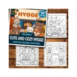 Carti si Birotica - Carti - Carti pentru copii - Carti de colorat - Carte de colorat antistres , 50 de ilustratii Cute and Cozy Hygge- Volumul I, 106 pagini, A5 - Infinity.ro