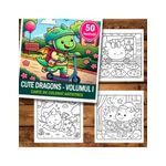 Carti si Birotica - Carti - Carti pentru copii - Carti de colorat - Carte de colorat antistres , 50 de ilustratii Cute Dragons - Volumul I, 106 pagini, A5 - Infinity.ro