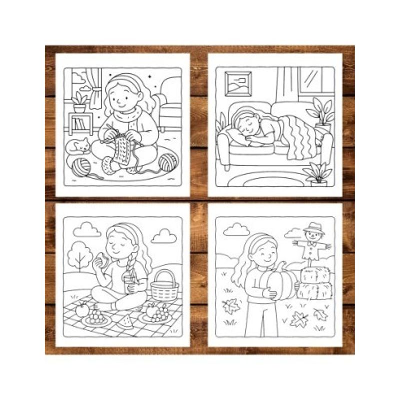 Carti si Birotica - Carti - Carti pentru copii - Carti de colorat - Carte de colorat antistres , 50 de ilustratii Cute Cozy Girl, 106 pagini, A5 - Infinity.ro