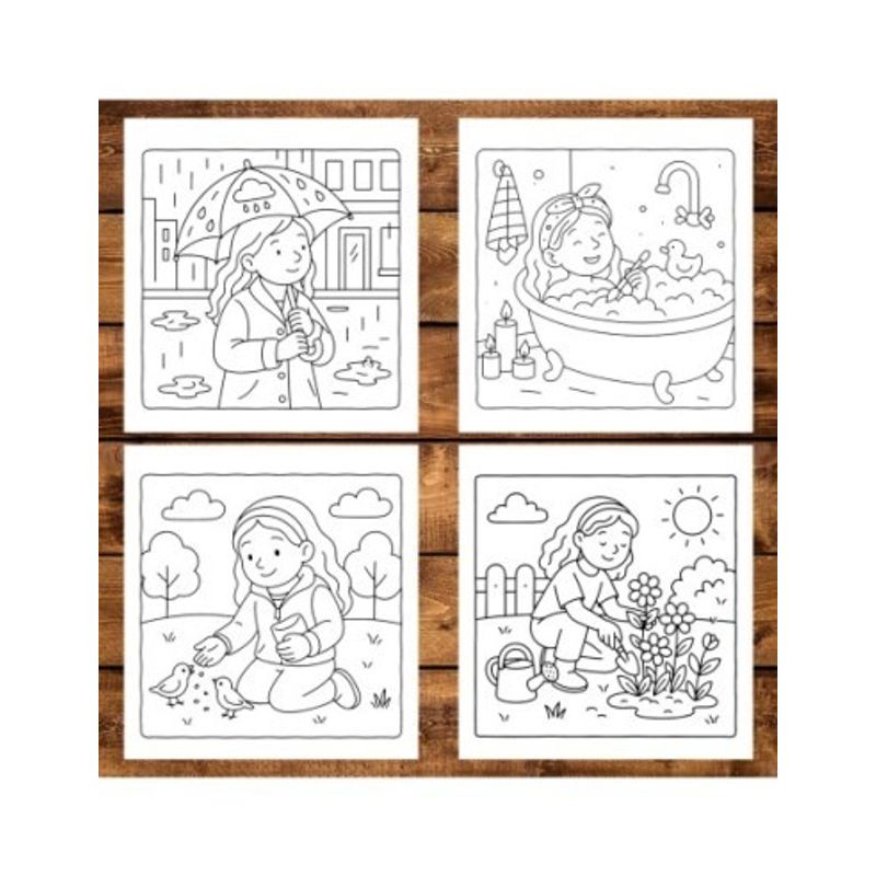 Carti si Birotica - Carti - Carti pentru copii - Carti de colorat - Carte de colorat antistres , 50 de ilustratii Cute Cozy Girl, 106 pagini, A5 - Infinity.ro