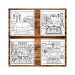 Carti si Birotica - Carti - Carti pentru copii - Carti de colorat - Carte de colorat antistres , 50 de ilustratii Design Interior Hygge, 106 pagini, A5 - Infinity.ro