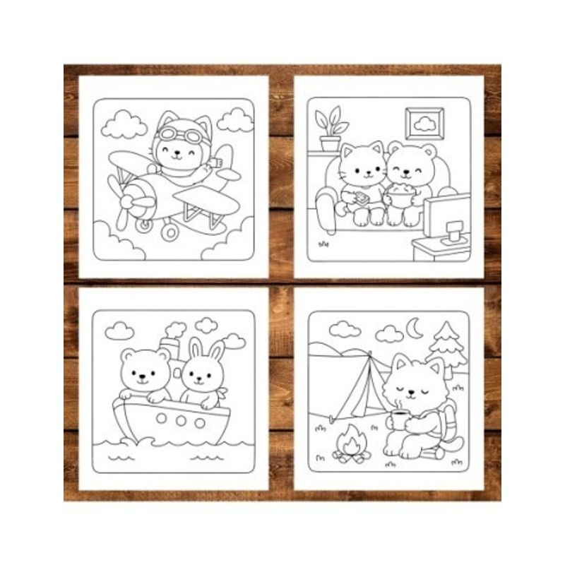 Carti si Birotica - Carti - Carti pentru copii - Carti de colorat - Carte de colorat antistres , 50 de ilustratii Cute Fluffy, 106 pagini, A5 - Infinity.ro