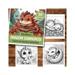 Carti si Birotica - Carti - Carti pentru copii - Carti de colorat - Carte de colorat antistres , 50 de ilustratii Dragoni Somnosori - Volumul II, 106 pagini, A5 - Infinity.ro
