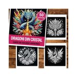 Carti si Birotica - Carti - Carti pentru copii - Carti de colorat - Carte de colorat antistres , 50 de ilustratii Dragoni din Cristal, 106 pagini, A5 - Infinity.ro