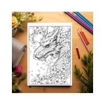 Carti si Birotica - Carti - Carti pentru copii - Carti de colorat - Carte de colorat antistres , 50 de ilustratii Dragoni si Flori, 106 pagini, A5 - Infinity.ro