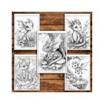 Carti si Birotica - Carti - Carti pentru copii - Carti de colorat - Carte de colorat antistres , 50 de ilustratii Dragoni din Padure, 106 pagini, A5 - Infinity.ro