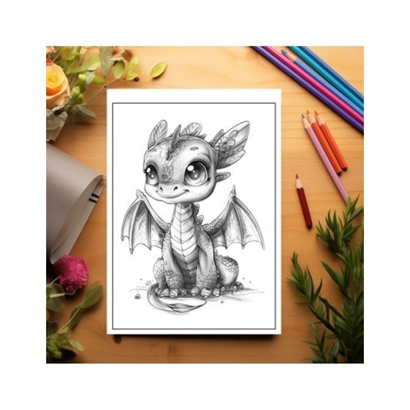 Carti si Birotica - Carti - Carti pentru copii - Carti de colorat - Carte de colorat antistres , 50 de ilustratii Dragoni din Padure, 106 pagini, A5 - Infinity.ro