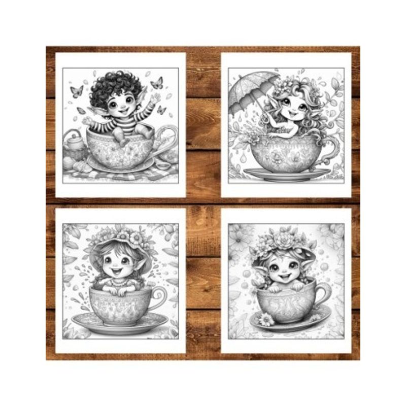 Carti si Birotica - Carti - Carti pentru copii - Carti de colorat - Carte de colorat antistres , 50 de ilustratii Elfi in Cescute - Volumul I, 106 pagini, A5 - Infinity.ro