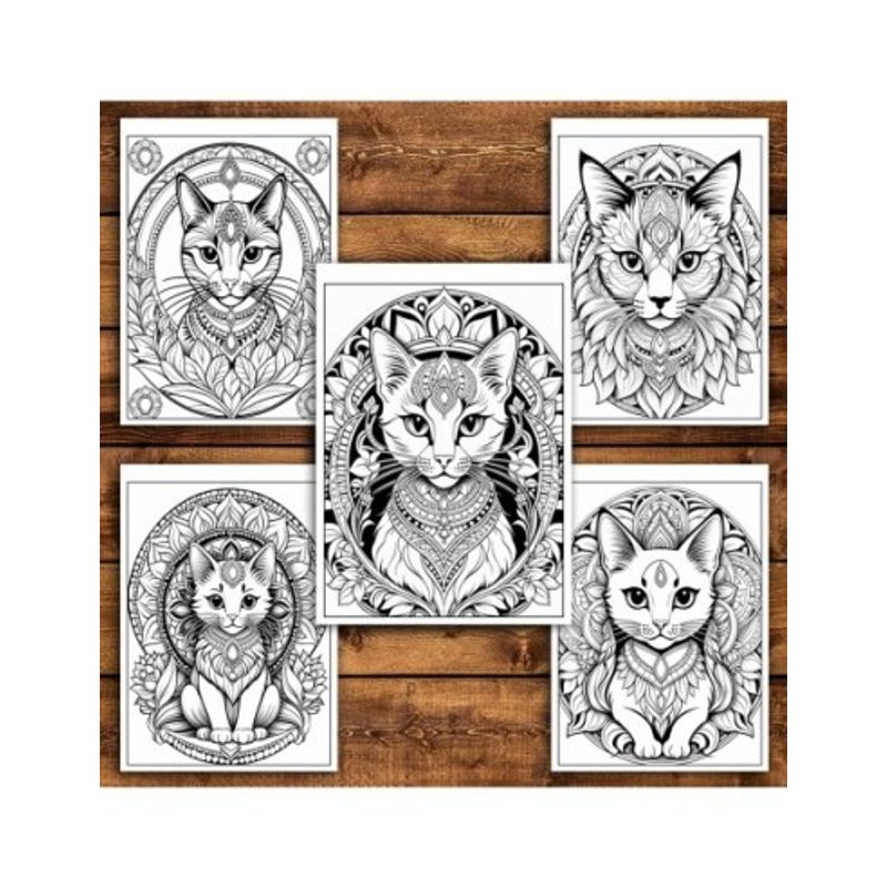 Carti si Birotica - Carti - Carti pentru copii - Carti de colorat - Carte de colorat antistres , 50 de ilustratii Eleganta Felinelor, 106 pagini, A5 - Infinity.ro