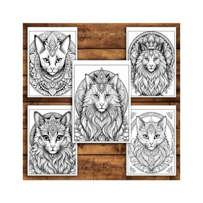 Carti si Birotica - Carti - Carti pentru copii - Carti de colorat - Carte de colorat antistres , 50 de ilustratii Eleganta Felinelor, 106 pagini, A5 - Infinity.ro