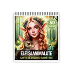 Carti si Birotica - Carti - Carti pentru copii - Carti de colorat - Carte de colorat antistres , 50 de ilustratii Elfi si animalute, 106 pagini, A5 - Infinity.ro
