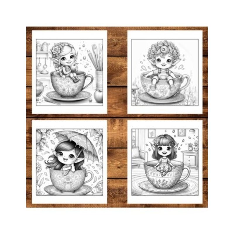 Carti si Birotica - Carti - Carti pentru copii - Carti de colorat - Carte de colorat antistres , 50 de ilustratii Elfi in Cescute - Volumul II, 106 pagini, A5 - Infinity.ro