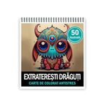 Carti si Birotica - Carti - Carti pentru copii - Carti de colorat - Carte de colorat antistres , 50 de ilustratii Extraterestrii Draguti, 106 pagini, A5 - Infinity.ro
