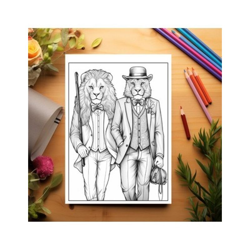 Carti si Birotica - Carti - Carti pentru copii - Carti de colorat - Carte de colorat antistres , 50 de ilustratii Fantasy Lion, 106 pagini, A5 - Infinity.ro