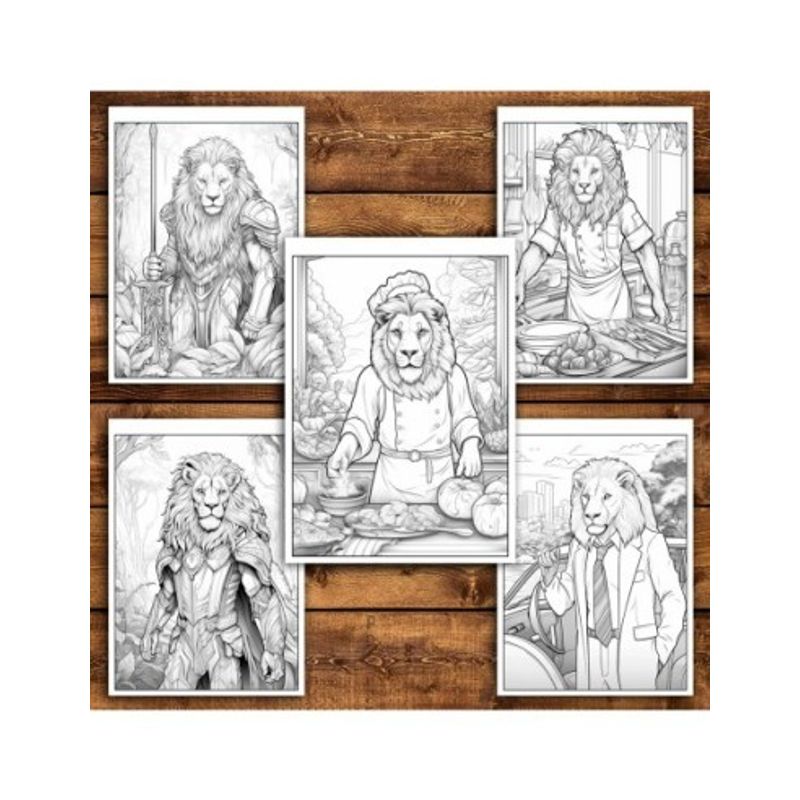 Carti si Birotica - Carti - Carti pentru copii - Carti de colorat - Carte de colorat antistres , 50 de ilustratii Fantasy Lion, 106 pagini, A5 - Infinity.ro
