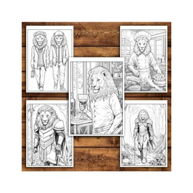 Carti si Birotica - Carti - Carti pentru copii - Carti de colorat - Carte de colorat antistres , 50 de ilustratii Fantasy Lion, 106 pagini, A5 - Infinity.ro