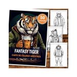 Carti si Birotica - Carti - Carti pentru copii - Carti de colorat - Carte de colorat antistres , 50 de ilustratii Fantasy Tiger, 106 pagini, A5 - Infinity.ro