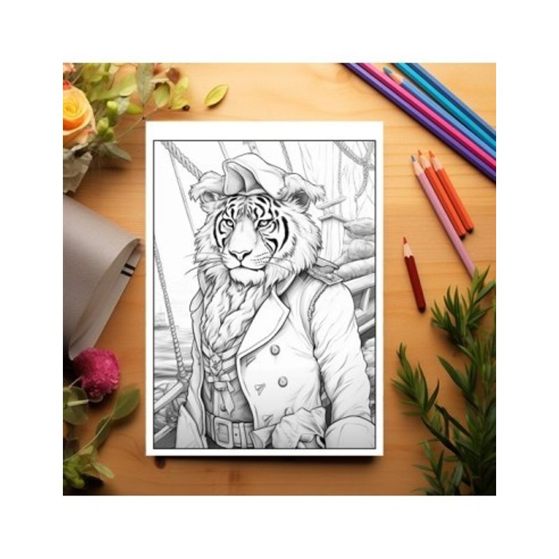 Carti si Birotica - Carti - Carti pentru copii - Carti de colorat - Carte de colorat antistres , 50 de ilustratii Fantasy Tiger, 106 pagini, A5 - Infinity.ro