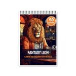 Carti si Birotica - Carti - Carti pentru copii - Carti de colorat - Carte de colorat antistres , 50 de ilustratii Fantasy Lion, 106 pagini, A5 - Infinity.ro