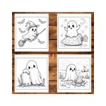 Carti si Birotica - Carti - Carti pentru copii - Carti de colorat - Carte de colorat antistres , 50 de ilustratii Fantome Kawaii, 106 pagini, A5 - Infinity.ro