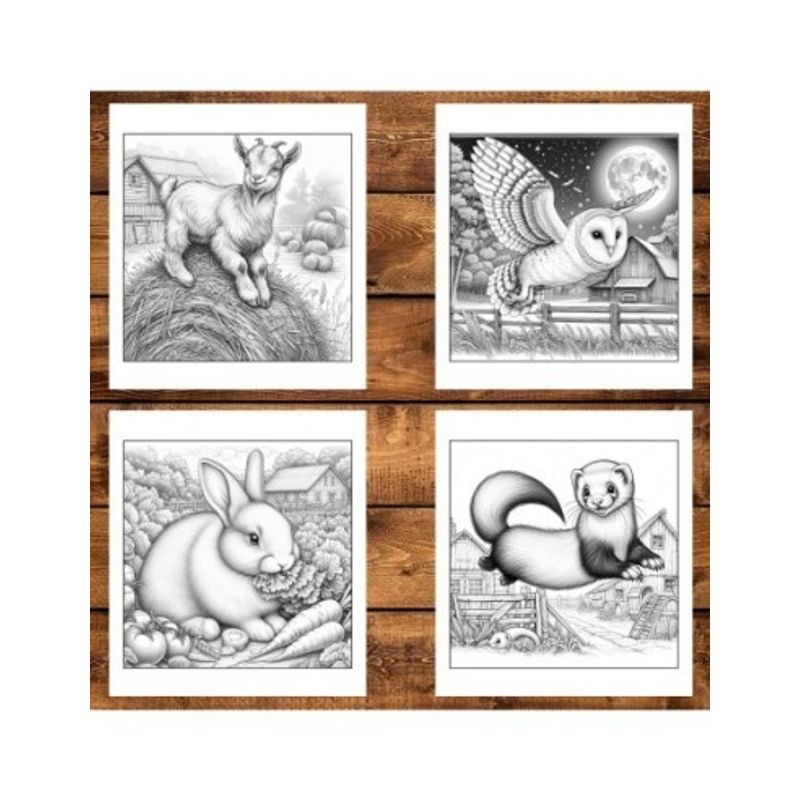 Carti si Birotica - Carti - Carti pentru copii - Carti de colorat - Carte de colorat antistres , 50 de ilustratii Ferma cu animale - Volumul I, 106 pagini, A5 - Infinity.ro