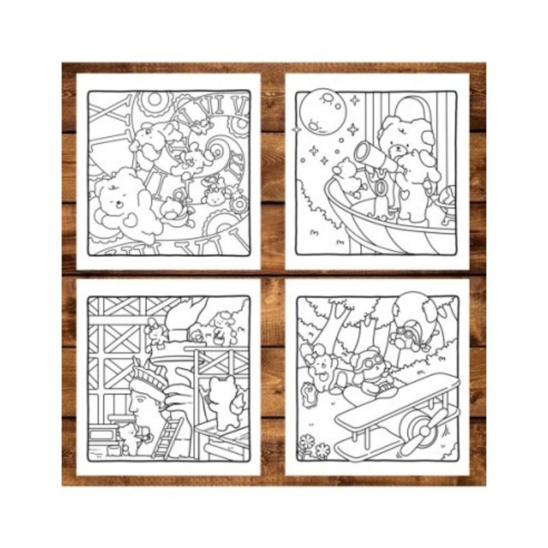 Carti si Birotica - Carti - Carti pentru copii - Carti de colorat - Carte de colorat antistres , 50 de ilustratii Fluffy History, 106 pagini, A5 - Infinity.ro