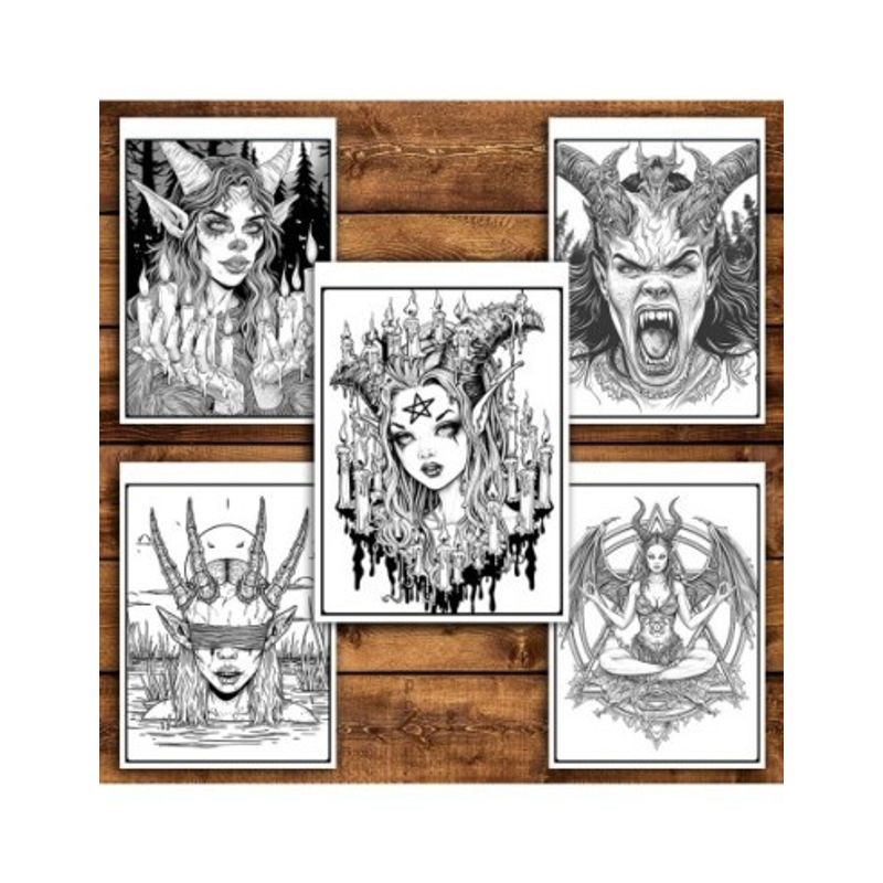 Carti si Birotica - Carti - Carti pentru copii - Carti de colorat - Carte de colorat antistres , 50 de ilustratii Frumusete Diabolica, 106 pagini, A5 - Infinity.ro