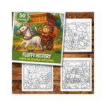 Carti si Birotica - Carti - Carti pentru copii - Carti de colorat - Carte de colorat antistres , 50 de ilustratii Fluffy History, 106 pagini, A5 - Infinity.ro