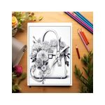 Carti si Birotica - Carti - Carti pentru copii - Carti de colorat - Carte de colorat antistres , 50 de ilustratii Genti Florale, 106 pagini, A5 - Infinity.ro