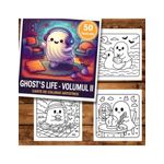 Carti si Birotica - Carti - Carti pentru copii - Carti de colorat - Carte de colorat antistres , 50 de ilustratii Ghost's Life - Volumul II, 106 pagini, A5 - Infinity.ro