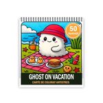 Carti si Birotica - Carti - Carti pentru copii - Carti de colorat - Carte de colorat antistres , 50 de ilustratii Ghost on Vacation, 106 pagini, A5 - Infinity.ro