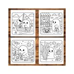 Carti si Birotica - Carti - Carti pentru copii - Carti de colorat - Carte de colorat antistres , 50 de ilustratii Ghost on Vacation, 106 pagini, A5 - Infinity.ro