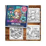 Carti si Birotica - Carti - Carti pentru copii - Carti de colorat - Carte de colorat antistres , 50 de ilustratii Girl Room, 106 pagini, A5 - Infinity.ro