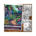 Carti si Birotica - Carti - Carti pentru copii - Carti de colorat - Carte de colorat antistres , 50 de ilustratii Gradina de primavara, 106 pagini, A5 - Infinity.ro