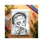 Carti si Birotica - Carti - Carti pentru copii - Carti de colorat - Carte de colorat antistres , 50 de ilustratii Horror Dragut, 106 pagini, A5 - Infinity.ro