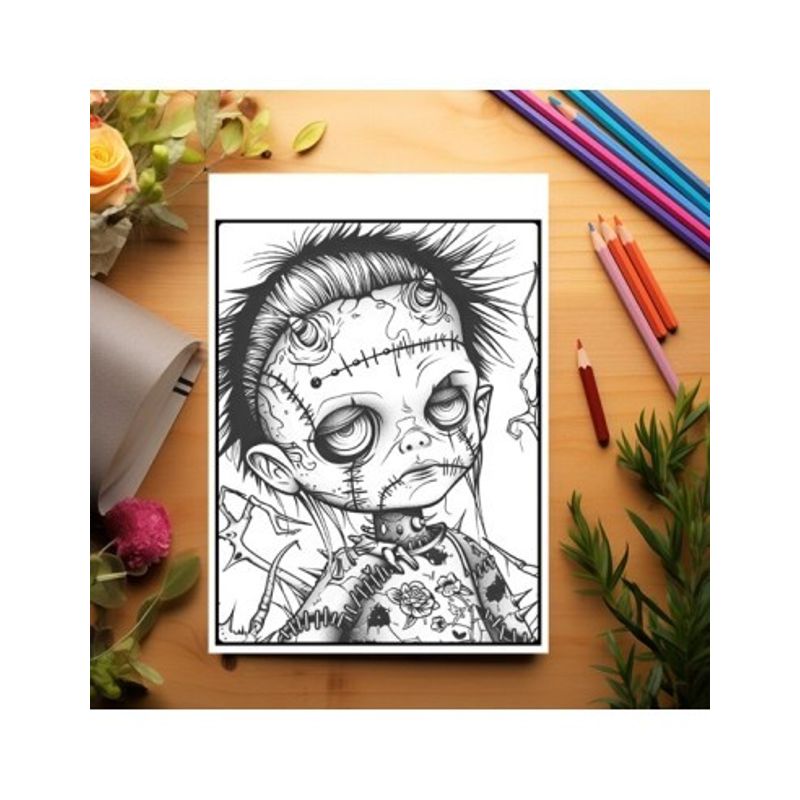 Carti si Birotica - Carti - Carti pentru copii - Carti de colorat - Carte de colorat antistres , 50 de ilustratii Horror Dragut, 106 pagini, A5 - Infinity.ro