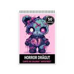 Carti si Birotica - Carti - Carti pentru copii - Carti de colorat - Carte de colorat antistres , 50 de ilustratii Horror Dragut, 106 pagini, A5 - Infinity.ro