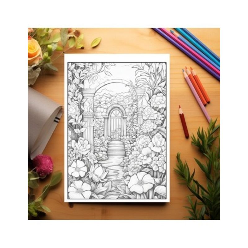 Carti si Birotica - Carti - Carti pentru copii - Carti de colorat - Carte de colorat antistres , 50 de ilustratii Gradini Fermecate - Volumul I, 106 pagini, A5 - Infinity.ro