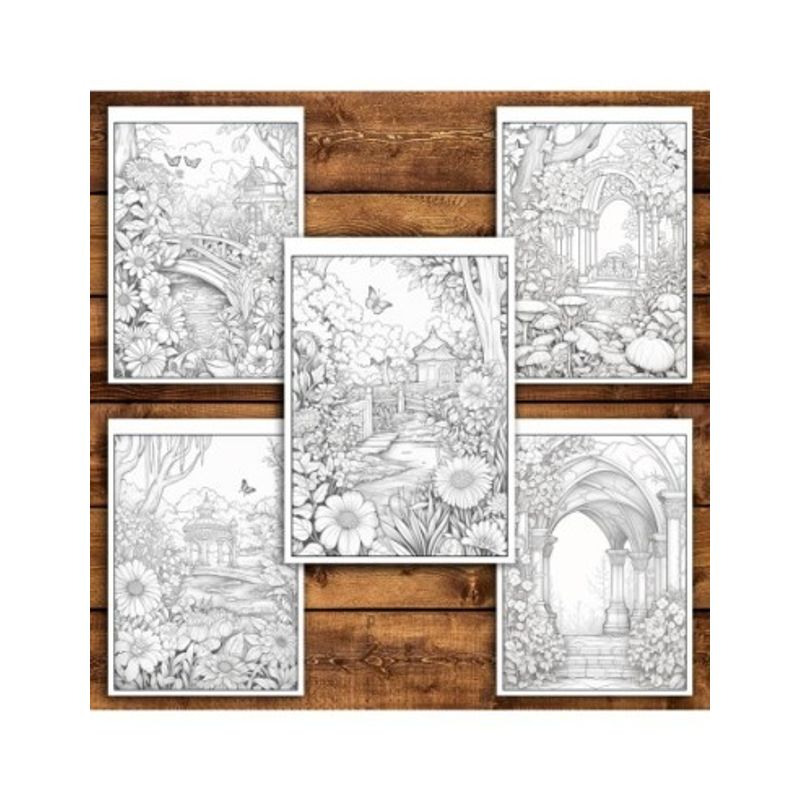 Carti si Birotica - Carti - Carti pentru copii - Carti de colorat - Carte de colorat antistres , 50 de ilustratii Gradini Fermecate - Volumul II, 106 pagini, A5 - Infinity.ro