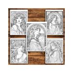 Carti si Birotica - Carti - Carti pentru copii - Carti de colorat - Carte de colorat antistres , 50 de ilustratii Inspiratii de la Alphonse Mucha, 106 pagini, A5 - Infinity.ro